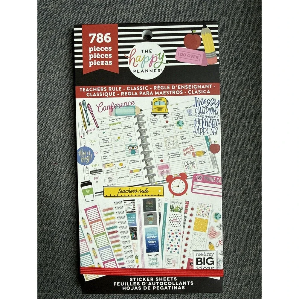 Set Of 2 The Happy Planner Teachers Rule Sticker Book 786 Pieces NEW